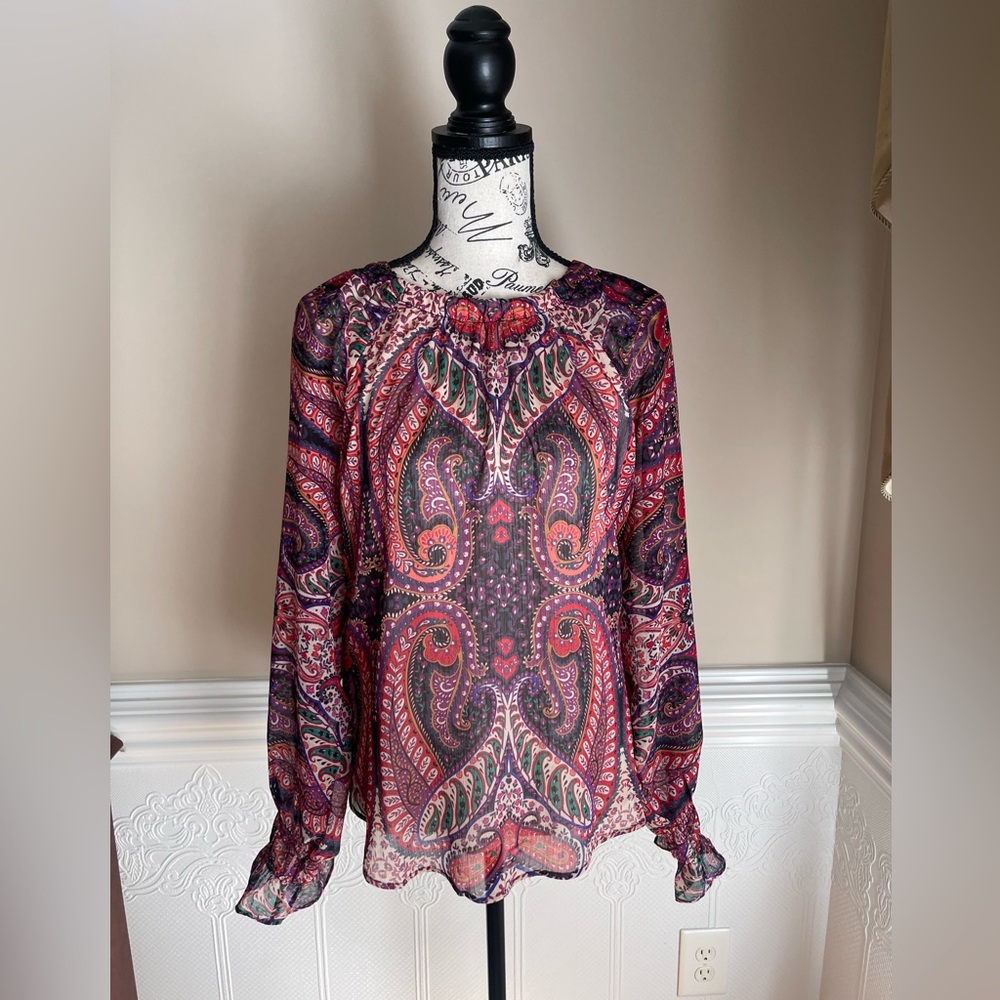 Loft Paisley Print Multi Color Blouse NWT